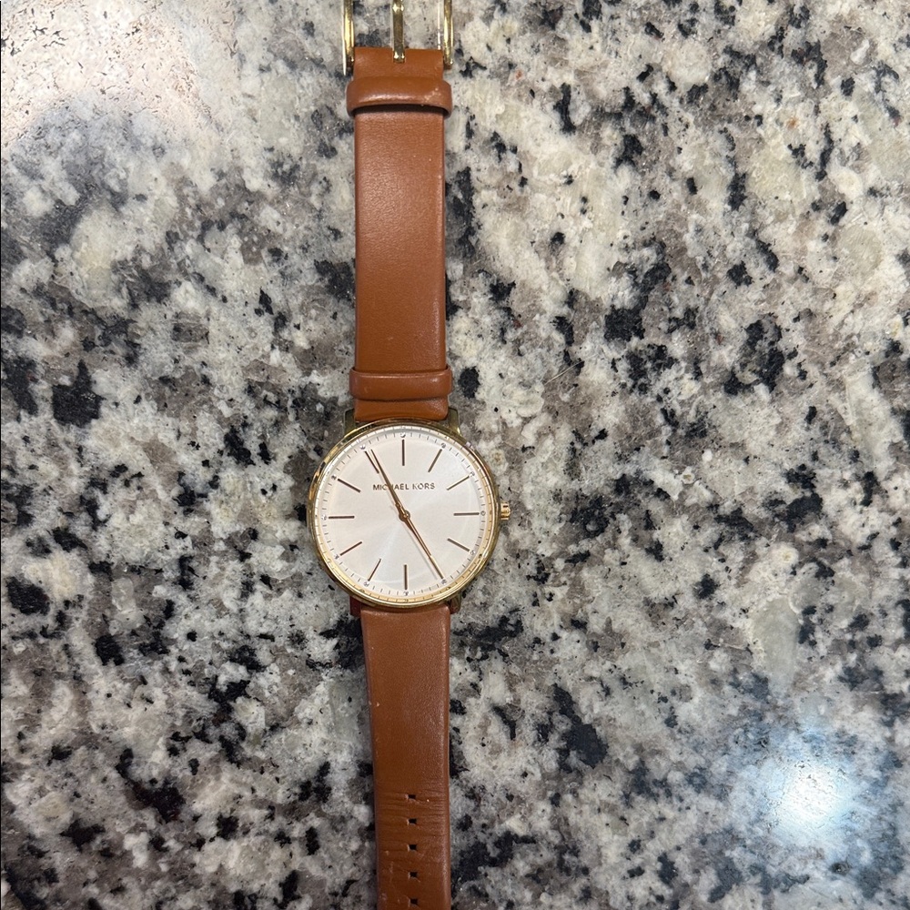Michael Kors Tan Leather Strap Watch